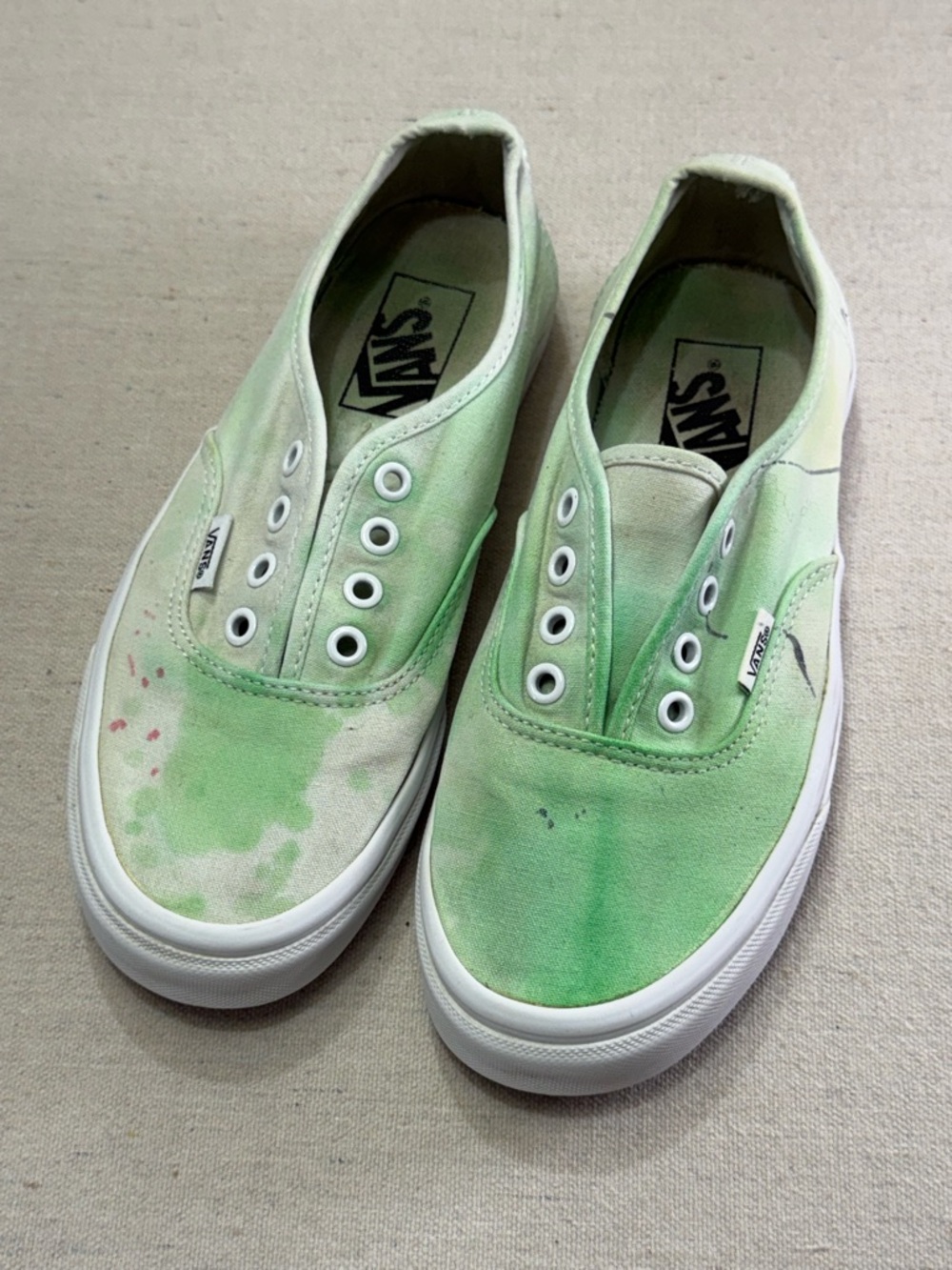 Vans Green Tie-Dye Slip-On Canvas Sneakers - Women’s Size 7.5